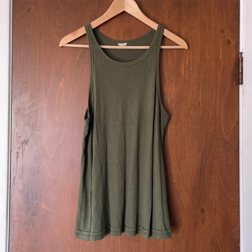 Free People green racer back tank